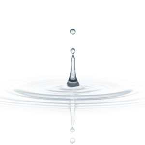 A water drop falling into the water