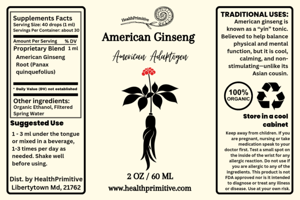 A label for american ginseng