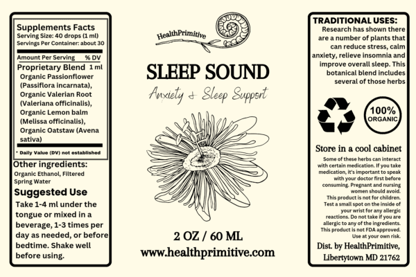 A label for sleep sound, which is made of hemp.