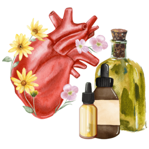 A heart and some bottles of medicine